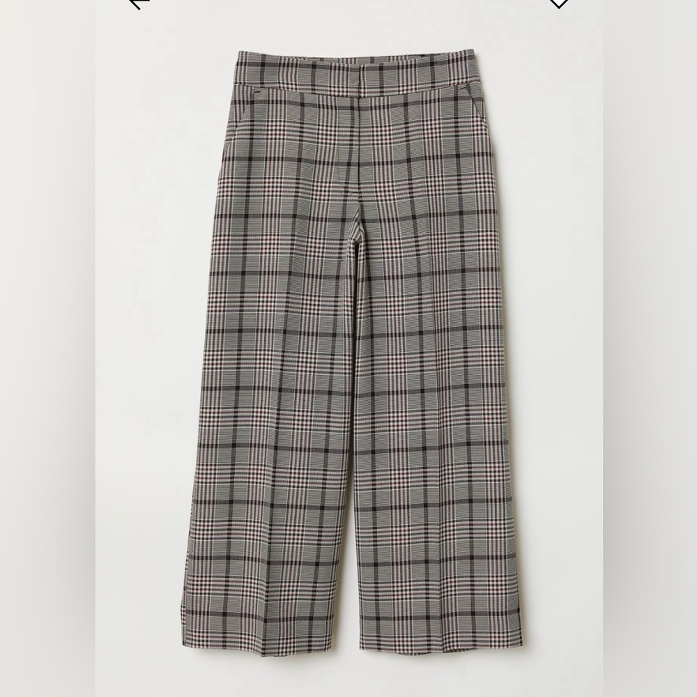H&M plaid wide-leg pants